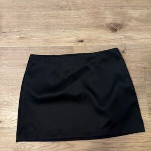 Black Satin Mini Skirt